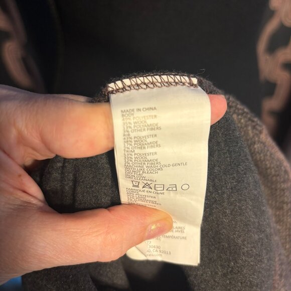 Prana Wool Sweater with asymetrical snap collar feature in Brown size XS - Picture 6 of 11